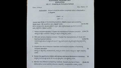 B Ed 4th semester Bangalore University Question Paper