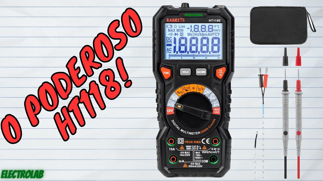O melhor custo x benefício do mercado! Multímetro Kaiweets HT118E ...
