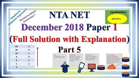 5- NTA UGC NET JRF December 2018 Paper 1 Answer Key Solution, Explanation of most important question