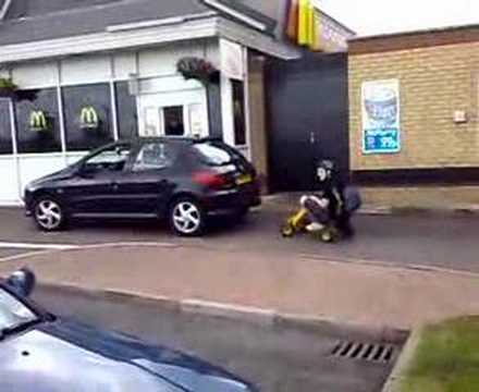 Funny Mcdonalds Drive Thru Go Kart Unedited Youtube