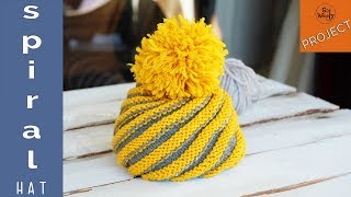 How to knit a spiral hat in two colors (all sizes) - So Woolly