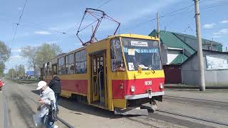 Поездка на трамвае 🚋 Татра Т6В5SU-1036. 5 маршрут. 09.05.24.