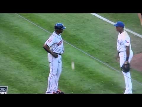 Adrian Beltre having some fun with Gary Pettis