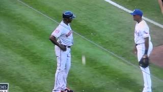 Adrian Beltre having some fun with Gary Pettis Wealth