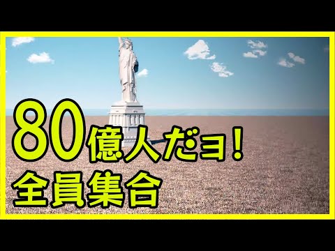 👦 人類80億人を一箇所に集めるとこうなる 👦