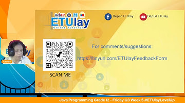 Java Programming Grade 12  - Friday Q3 Week 5 #ETUlayLevelUp