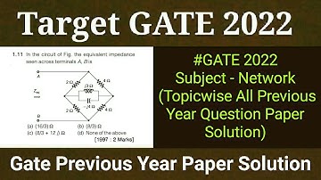 GATE 2022 Network previous year question papers solutions electronics and communication engineering