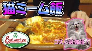 【猫ミーム】コスパの神サイゼリヤで独身女がトッモと思い出にふけながら爆食した話【日常系猫ミーム飯】