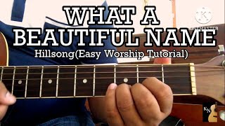 WHAT A BEAUTIFUL NAME l Hillsong l Easy Guitar Tutorial l Key of D Original