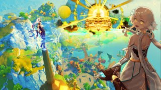 Get on top of Jade Chamber using Geo Traveller and Wind catcher