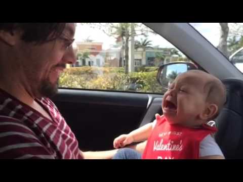 Mean daddy scares baby with\