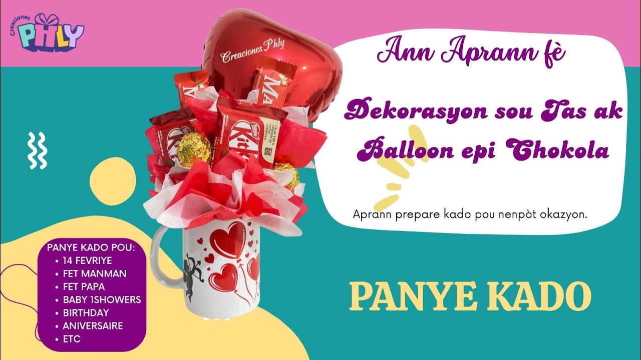 Dekorasyon sou tas ak Balloon epi Chokola