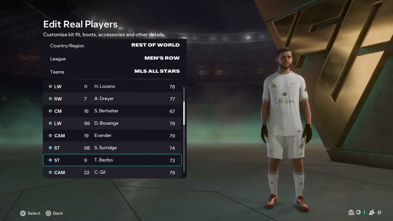 FC 26 MLS All Stars Overall Player Ratings