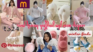 *Meesho Viral Pinteresty 🎀Room slippers&Nightsuits 🫶under budget 🤗best for winter 🗯🗯