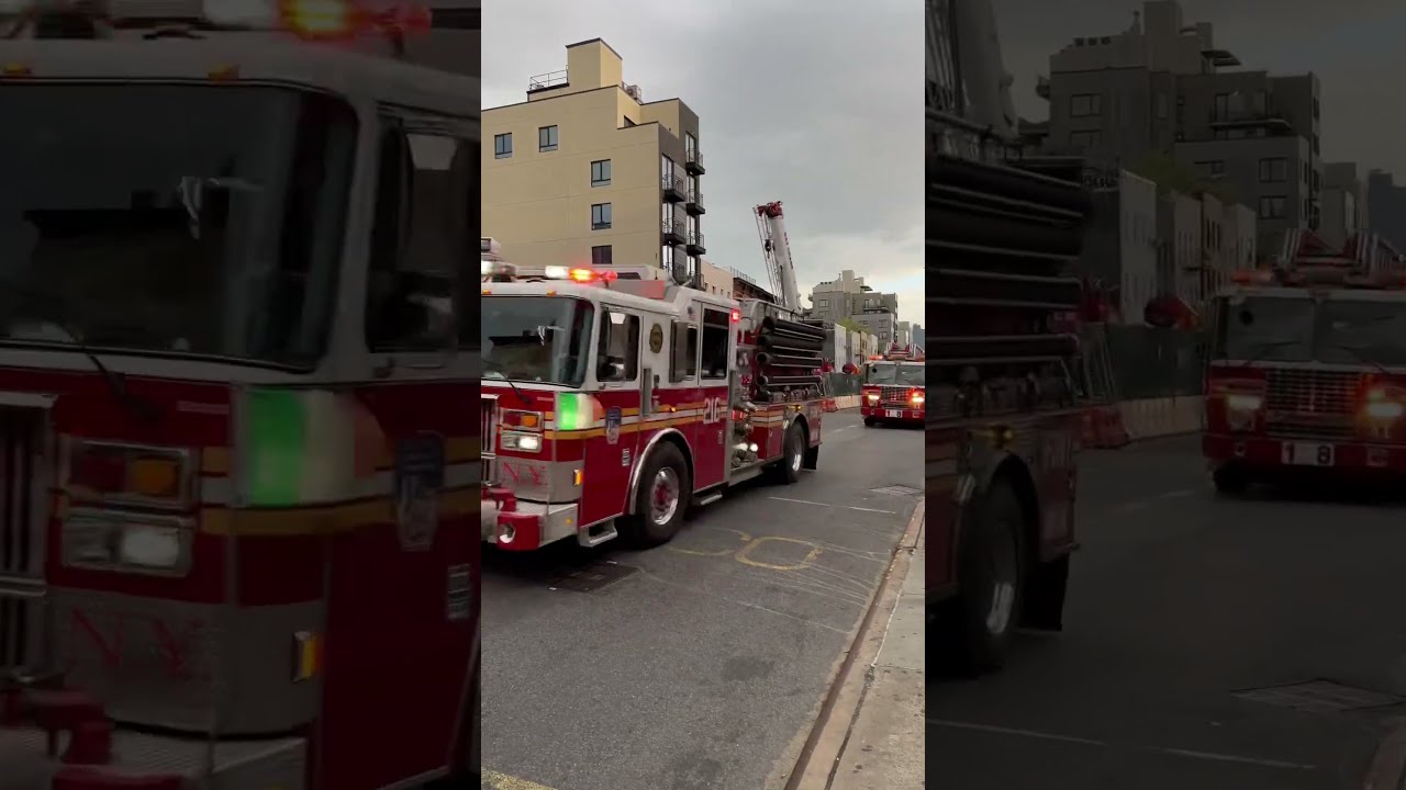  Hauling Real Q2A FDNY Engine 216 Ladder 108 Respond To A Odor Of Smoke Fdny Newyork