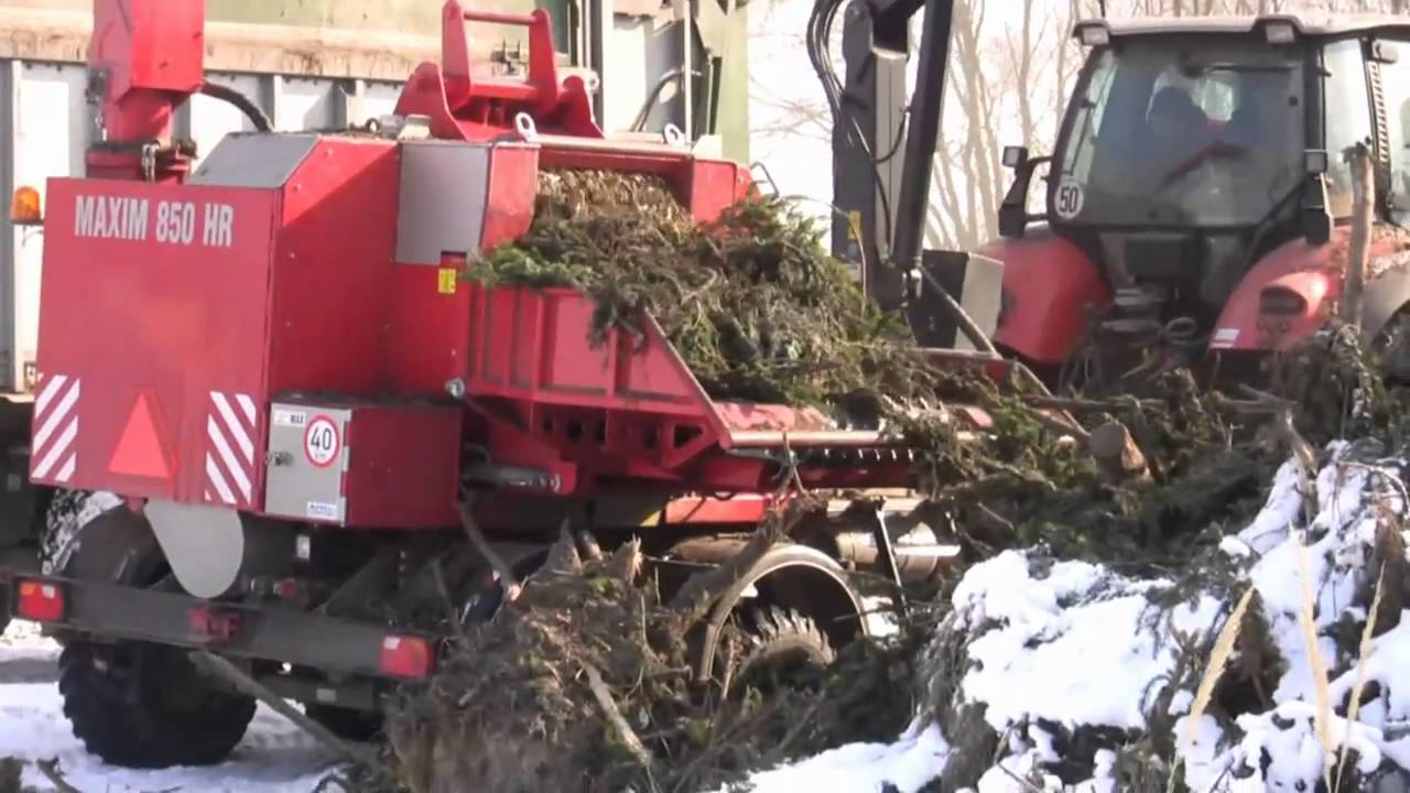 štěpkovač MAXIM 850 HR - traktor SAME 265