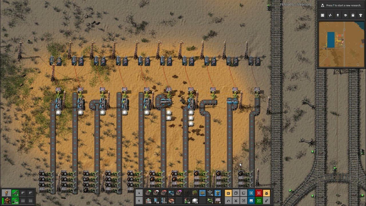 FACTORIO inserter test 1 (put on splitter) YouTube