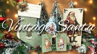 Vintage Christmas Santa DIY Decor~ Wood Crafts & Thrift Flips
