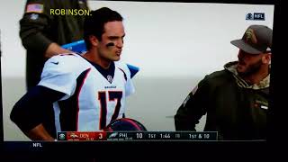 Patrick Robinson #21 interception on Brock Osweiler  #17 Eagles/Broncos