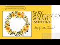 How to paint easy & simple folwers | Doodle Flowers | Easy Wreath Painting with Watercolour #short