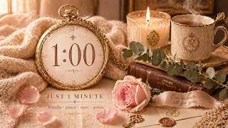 1 Minute Timer Pink 🌸 Gentle Music &amp; Bell Alert | Aesthetic #Countdown #timer #real #pink #focus