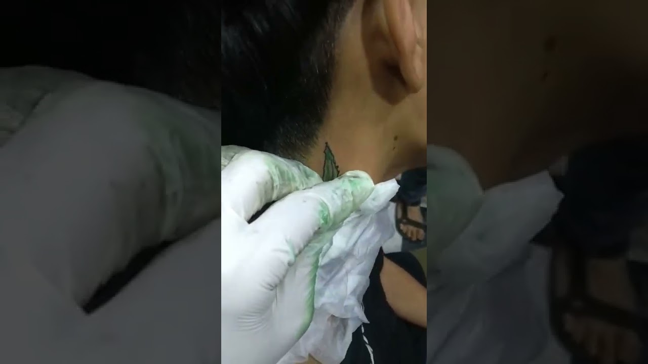 #shorts Weed leaf tattoo on neck #trending #viral