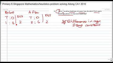 primary 6 Singapore mathematics heuristics : Unchanged Difference & Ratio