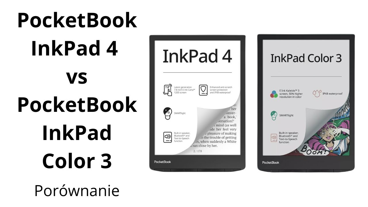 Kolorowy vs monochromatyczny | PocketBook InkPad 4 vs PocketBook InkPad Color 3