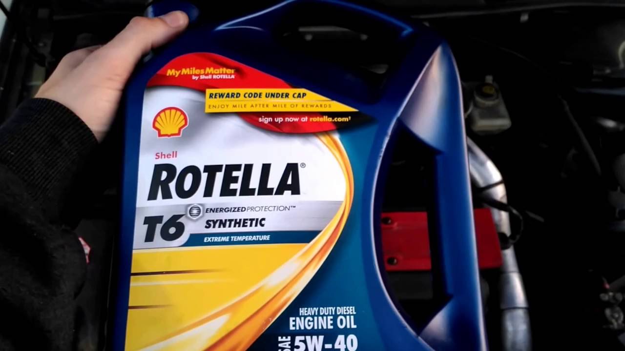 oil-change-day-used-shell-rotella-t6-5w-40-youtube