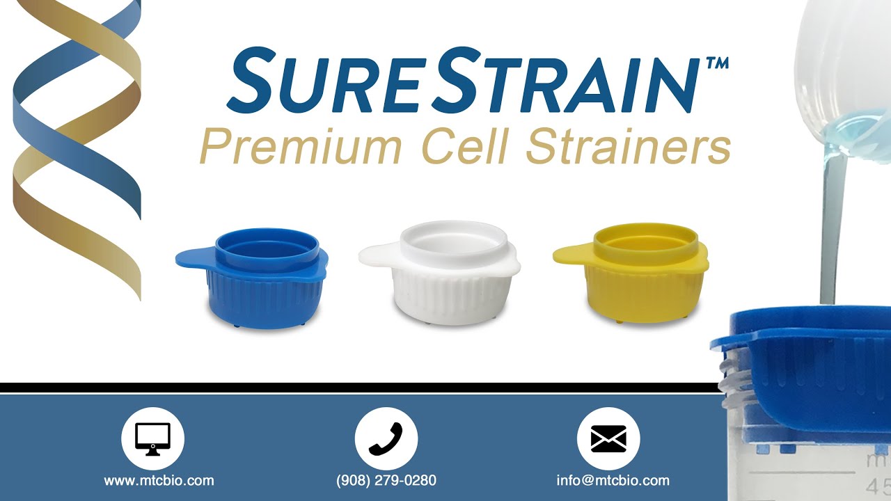50 per Case White SureStrain Premium Cell Strainers 70/µm Mesh