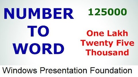Number To Word Converter in WPF Application #WPFApplication #CSharp # #XAML #VisualStudio #TouchStar