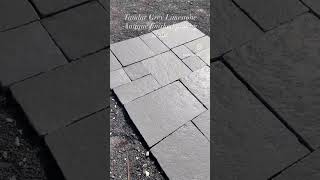 Tandur Yellow limestone mix size Roman pattern French pattern paving slabs #pavingstones