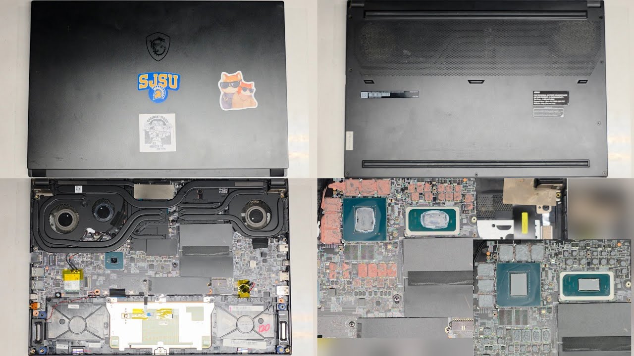 MSI GS66 Stealth 11UE-007US Disassembly CPU GPU Thermal Paste PTM7950 Pad TG Putty Pro Application