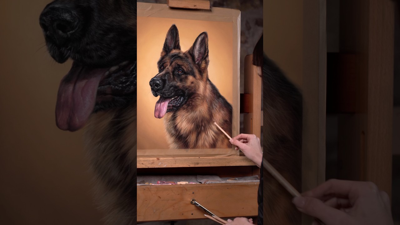 The loyalty of a German Shepherd can’t be painted… But I tried ❤️ 