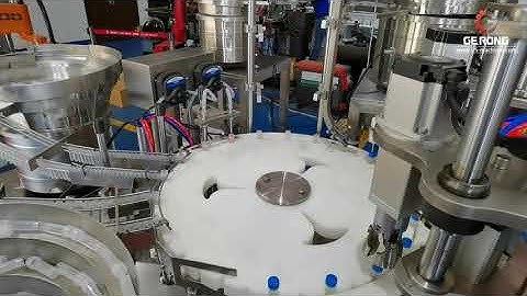 Testing tube bottle automatic rotary filling capping machine testing video