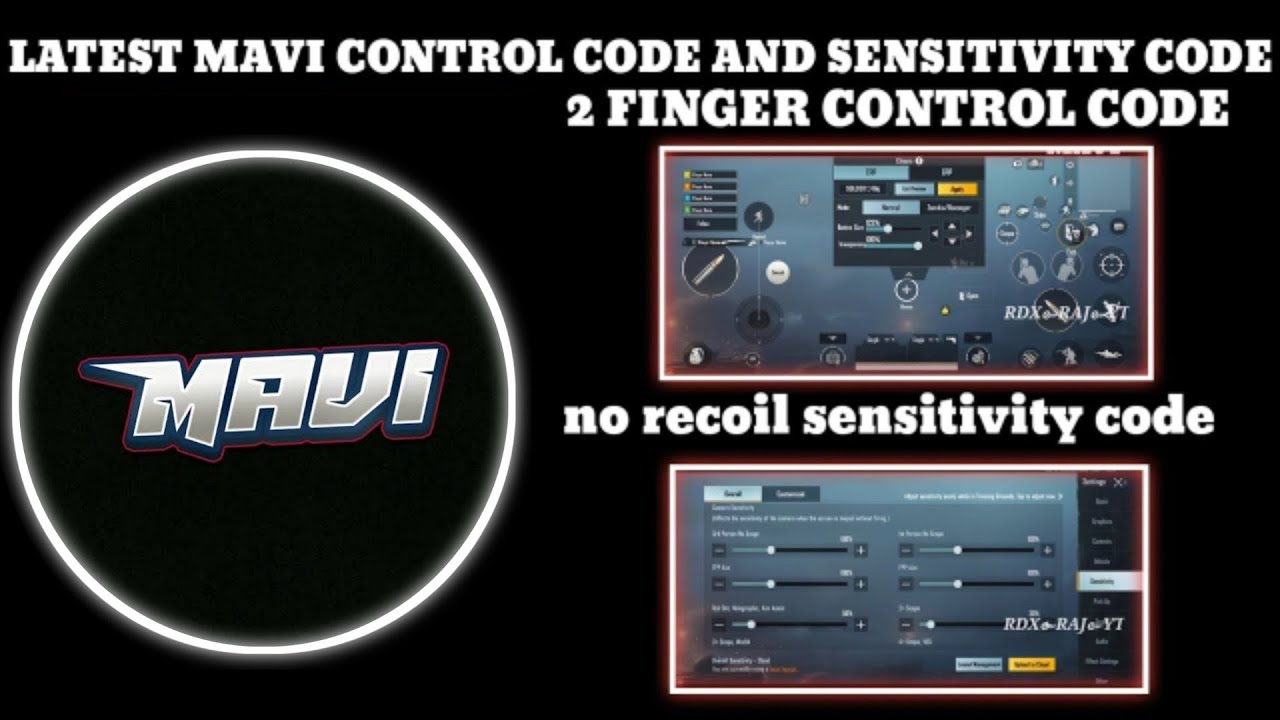 LATEST MAVI CONTROL CODE AND SENSITIVITY CODE BGMI 2 FINGER CONTROL AND NO RECOIL SENSITIVITY CODE