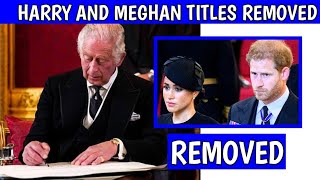 A MINUTE AGO! King Charles Finally SIGNS REMOVAL Of Titles Bill, Megxit Officially DESTROYED