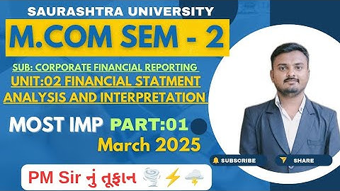 Sau. Uni. || M.Com Sem - 2 || Sub : Corporate Financial Reporting (Part:01) || Most IMP Sum 2025