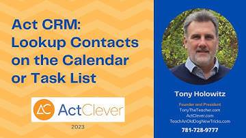 Act CRM: Lookup Contacts on the Calendar or Task List
