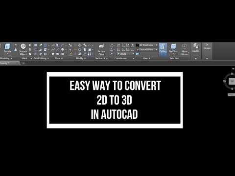 EASY WAY TO CONVERT 2D INTO 3D IN AUTOCAD - YouTube
