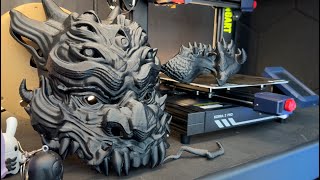 New Dragon Mask Sculpted In Nomad Printed On Kobra 2 Max And Kobra 2 Pro