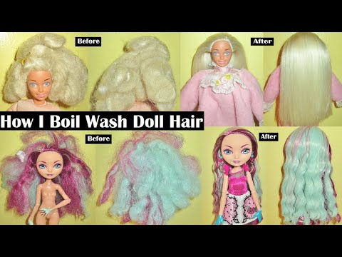 washing barbie hair