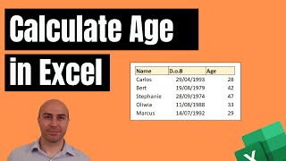 Calculate Age in Excel from Date of Birth | Simple Formula #Shorts