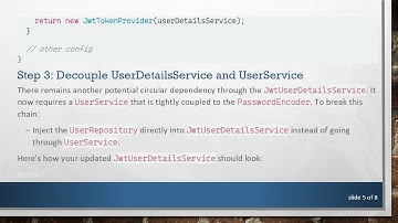 Resolving Circular Dependency Issues in Spring Boot: Injecting PasswordEncoder with JWTTokenProvider