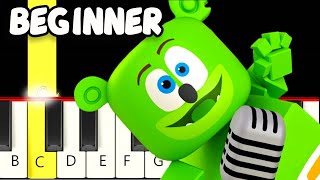 The Gummy Bear Song (ROBLOX Remake) - Slow and Easy Piano Tutorial - Beginner - Only White Keys