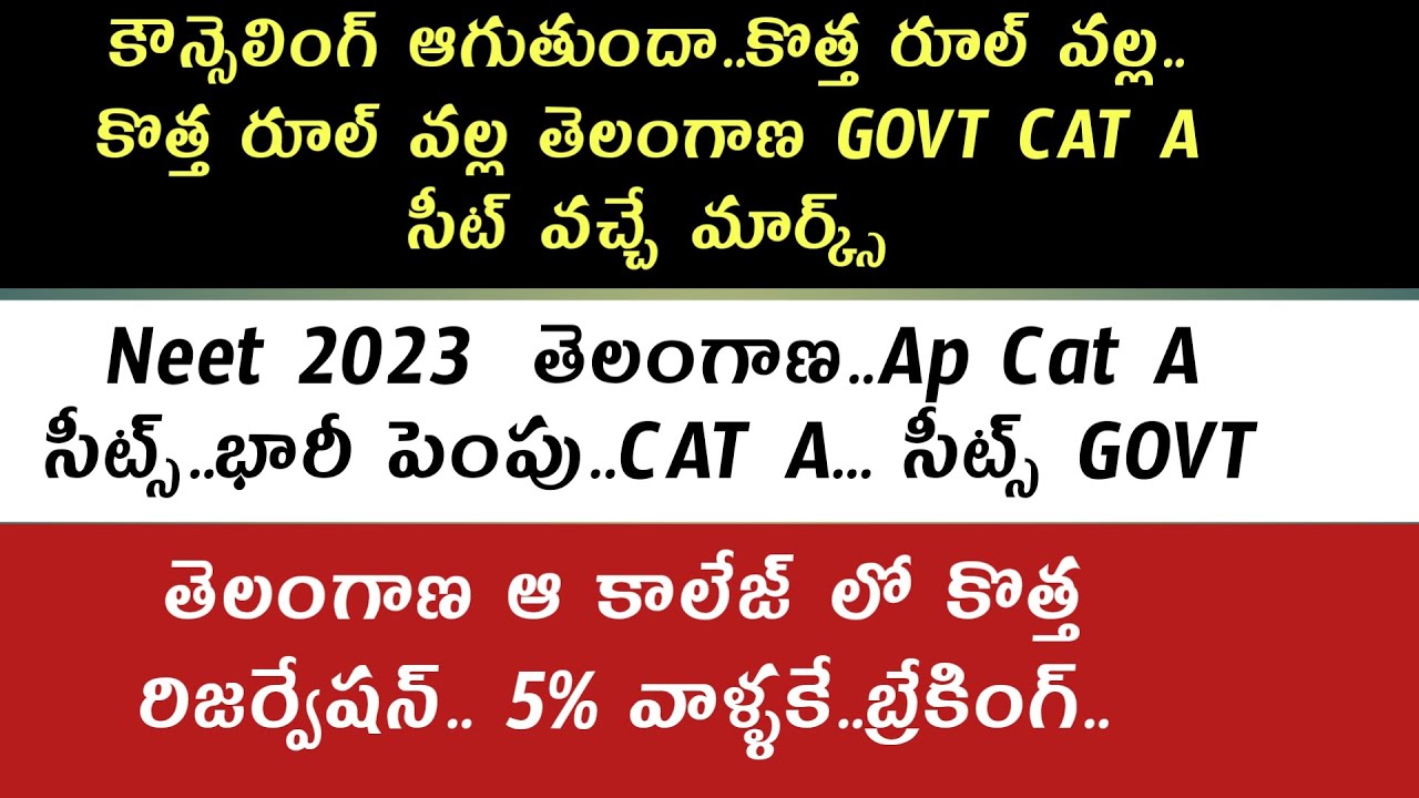 Neet 2023 Andhrapradesh and Telangana total colleges and seats
