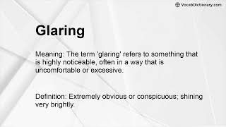 Glaring Meaning