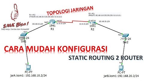 KONFIGURASI STATIC ROUTING 2 ROUTER (Studi kasus menghubungkan 2 buah jaringan berbeda network)- TKJ
