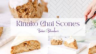 Kinako Chai Scones with Walnuts and a Cream Cheese Glaze