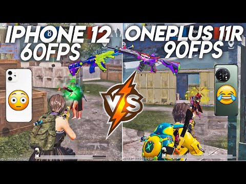 IPHONE 12 60FPS VS ONEPLUS 11R 90FPS BGMI/PUBG TEST 2023?| IPHONE 12 VS ONEPLUS 11R GAMING REVIEW?